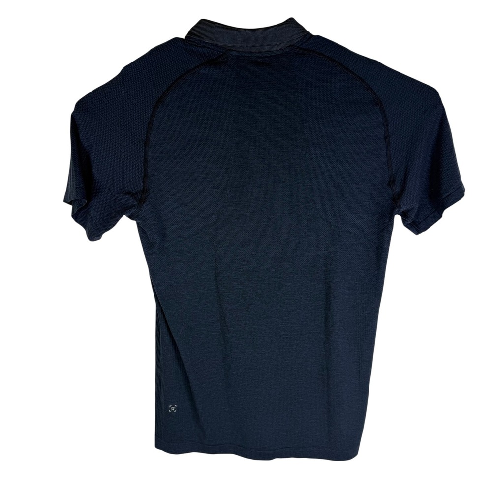 Lululemon Metal Vent Tech Polo Shirt Mens Large Navy Blue Short Sleeve Seamless - Picture 4 of 6